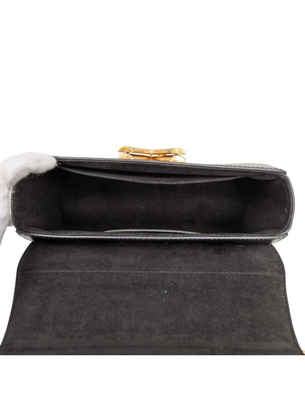 Louis Vuitton Twist MM Chain Shoulder Bag Black Ivory Leather - Picture 6 of 8